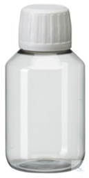 Bild von PEG100 behroplast PET-Enghalsflaschen glasklar, m.Verschluss, 100 ml (Pck 10 St