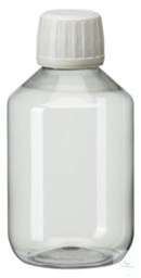 Bild von PEG200 behroplast PET-Enghalsflaschen glasklar, m. Verschluss, 200 ml (Pck 10 S