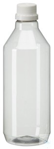 Bild von PEG1000 behroplast PET-Enghalsflaschen glasklar, m.Verschluss, 1000 ml (Pck 10