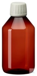 Bild von PEB250 behroplast PET-Enghalsflaschen braun, m. Verschluss, 250 ml (Pck 10 St)