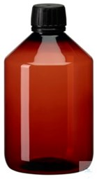 Bild von PEB500 behroplast PET-Enghalsflaschen braun, m.Verschluss, 500 ml (Pck 10 St)