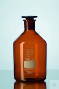 Bild von DURAN® Enghals-Standflasche, NS 24/29, braun, mit Stopfen, 500 ml