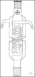 Bild von Intensivkühler mit doppelter Kühlschlange, Kern und Hülse NS 29/32, Mantellänge