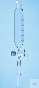 Bild von Tropftrichter, zylindrisch, graduiert, Ventilhahn m. PTFE-Ventilspindel, 2000:50