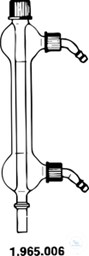 Bild von Liebig-Kühler, 160 mm, 1 GL 18/10, 1 FA 10, 2 GL 14/6, mit 2 Schlaucholiven (PP)