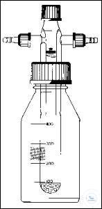 Bild von Sicherheitsaufsatz für Gaswaschflasche, mit 2 Gewinden GL 14, 1 Gewinde GL 18