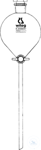 Bild von Scheidetrichter, kugelförmig, Borosilikatglas, ungraduiert mit NS-PTFE-Küken,