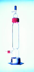 Bild von Chlorcalciumzylinder, Borosilikatglas mit Gewindekappe GL 45, mit Ventihahn und