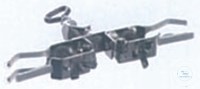 Bild von Bürettenklemme, aus Edelstahl, für 2 Büretten, Spannweite Ø 0-20 mm, Finger mit