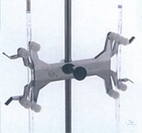 Bild von Bürettenhalter für 2 Büretten, Spannweite 0-13mm, mit Muffe, mit Rollhalterung,