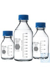 Bild von Rasotherm® Laborflaschen, (Boro 3.3), GL45, bl. Schraubkappe, 250 ml