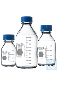 Bild von Rasotherm® Laborflaschen, GL45, bl. Schraubkappe, (Boro 3.3), 500 ml