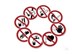 Bild von Verbotszeichen: Mitführen von Metallteilen oder Uhren verboten