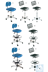 Bild von neoLab® Reinraumstuhl PU-Schaum blau, Höhenverst. 55-79 cm, Gleiter + Fußring