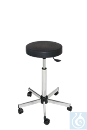Bild von neoLab® Laborhocker mit 14n und Fußring, PU-Komfort-Schaum-Sitzfläche, höhenv