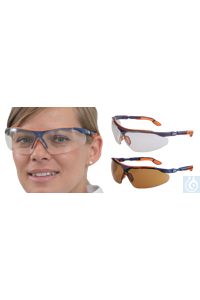 Bild von Uvex Schutzbrille i-vo, blau-orange, Scheibe farblos, kratzfest