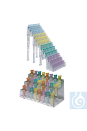 Bild von neoLab® Reaktionsgefäß-Stufengestell Set 4 Racks + 12 Stützklammern
