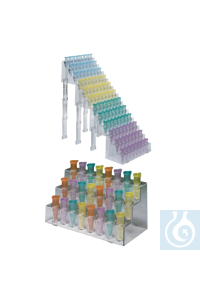 Bild von neoLab® Reaktionsgefäß-Stufengestell Set 4 Racks + 12 Stützklammern
