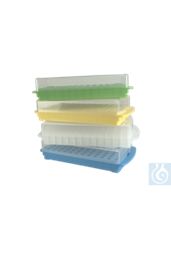 Bild von neoLab® Combi-Rack mit Schnappdeckel für 96 Reaktionsgefäße, gelb
