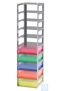 Bild von neoLab® Truhengestell f. 100er Box, 6 Fächer, 141 x 141 x 636 mm
