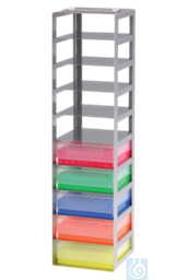 Bild von neoLab® Truhengestell f. 100er Box, 6 Fächer, 141 x 141 x 636 mm
