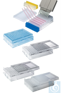 Bild von neoLab® PCR-Rack mit Deckel, konische Vertiefung für 0,2 ml, PS dunkelblau