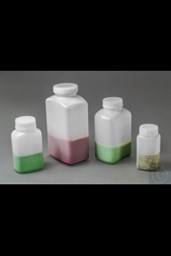 Bild von Bel-Art Polystormor Square Edge, Wide-Mouth 250ml (8oz) Polyethylene Bottles;