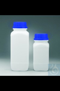 Bild von Bel-Art Square 500ml Polyethylene Bottles; Polypropylene Cap, 53mm Closure (Pack