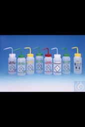 Bild von Bel-Art Safety-Vented / Labeled 2-Color Acetone Wide-Mouth Wash Bottles; 250ml