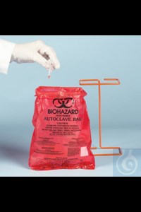 Bild von Bel-Art Bench-Top Biohazard Bags; 0.018mm Thick, 0.43 Gallon Capacity, Red