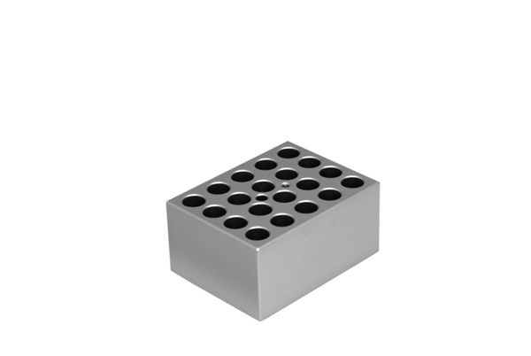 Bild von Metallblock für 20 Gefäße mit einem Durchmesser von maximal 13 mm