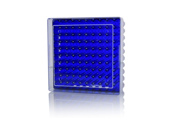 Bild von Kryo-Lagerbox für 100 Gefäße, blau