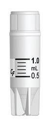 Bild von 1,0 ml Kryoröhrchen mit Innengewinde, Silikondichtung im Deckel, mit Stehrand (steril)