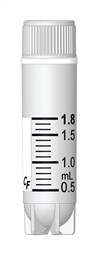 Bild von 1,8 ml Kryoröhrchen mit Innengewinde, Silikondichtung im Deckel, mit Stehrand (steril)