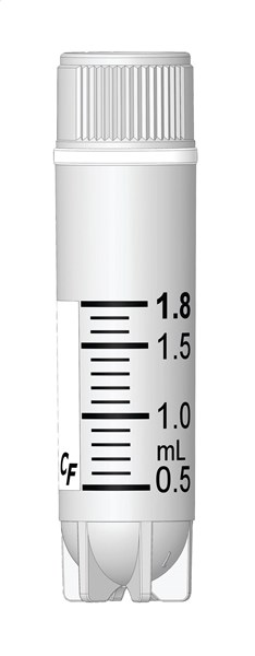 Bild von 1,8 ml Kryoröhrchen mit Innengewinde, Silikondichtung im Deckel, mit Stehrand (steril)