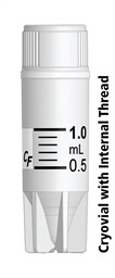 Bild von 1,0 ml Kryoröhrchen mit Außengewinde, selbstdichtender Deckel, mit Stehrand (steril)