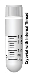 Bild von 1,8 ml Kryoröhrchen mit Außengewinde, selbstdichtender Deckel, konisch (steril)