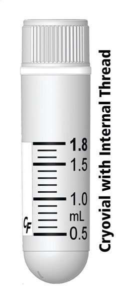 Bild von 1,8 ml Kryoröhrchen mit Außengewinde, selbstdichtender Deckel, konisch (steril)