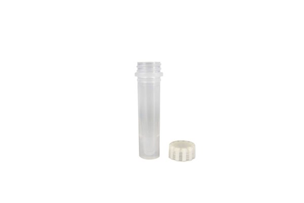 Bild von 1,5 ml EasyGrip-Schraubdeckelgefäße, glatt, mit Stehrand, Natur (steril) mit Easy-Grip Deckel