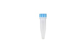Bild von 1,5 ml, graduiert, konisch, Natur (steril) EasyGrip-Schraubdeckelgefäße mit Deckel Blau