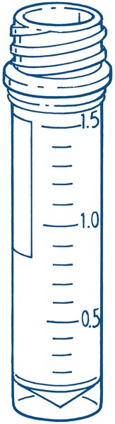 Bild von 2,0 ml EasyGrip-Schraubdeckelgefäße, graduiert, mit Stehrand, Natur (steril) mit Deckel Grün