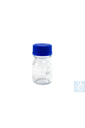 Bild von ecoLab Laborflaschen, Borosilikatglas, GL 45, 100 ml, Kappe + Ausgießring, 10 St
