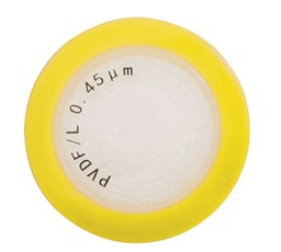Bild von 0,45-µm-Spritzenvorsatzfilter, PVDF (steril), gelb, dia 33 mm