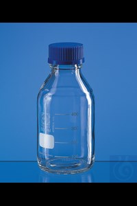 Bild von Laborflasche, Boro 3.3, mit Teilung 500 ml GL 45 Schraubk., Ausgießring PP