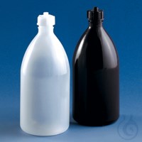 Bild von Flasche, PE-LD, EH, f. Schilling-Bürette 1000 ml GL 28 braun opak Schlauchdurchf