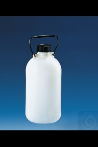 Bild von Lagerflasche, PE-HD, Enghals 5 l, mit Schraubkappe und Tragegriff