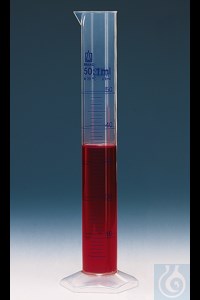 Bild von Messzylinder, hohe Form, 1000 ml:10 ml, PP, blaue Grad.