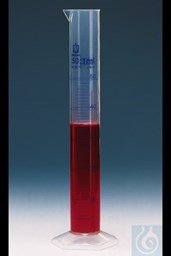 Bild von Messzylinder, hohe Form, 100 ml: 1 ml, PP, blaue Grad.