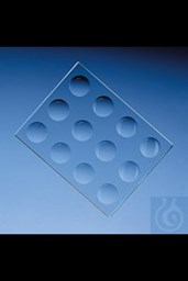 Bild von Färbeplatte, Natron-Kalk-Glas 130x100x 6 mm 12 Vertiefungen D.20-22 mm