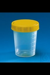 Bild von Universalbehälter, PP, Schraubdeckel Teil. bis 100 ml y-steril gelber Deckel